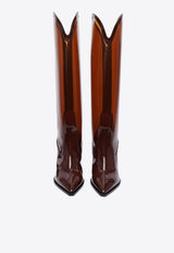 Bettina Vermillon Lindsay 85 PVC Knee-High Boots LINDSAYBROWN