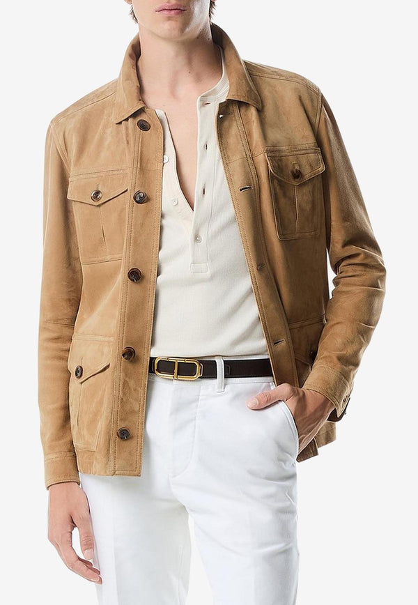 Tom Ford Suede Leather Jacket LJM010-LMS020S25 KB259 Tan