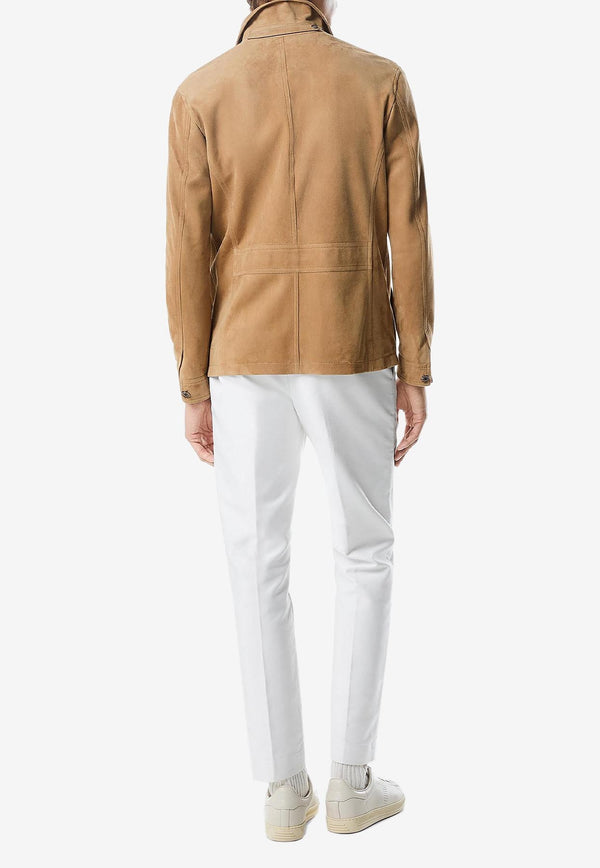 Tom Ford Suede Leather Jacket LJM010-LMS020S25 KB259 Tan