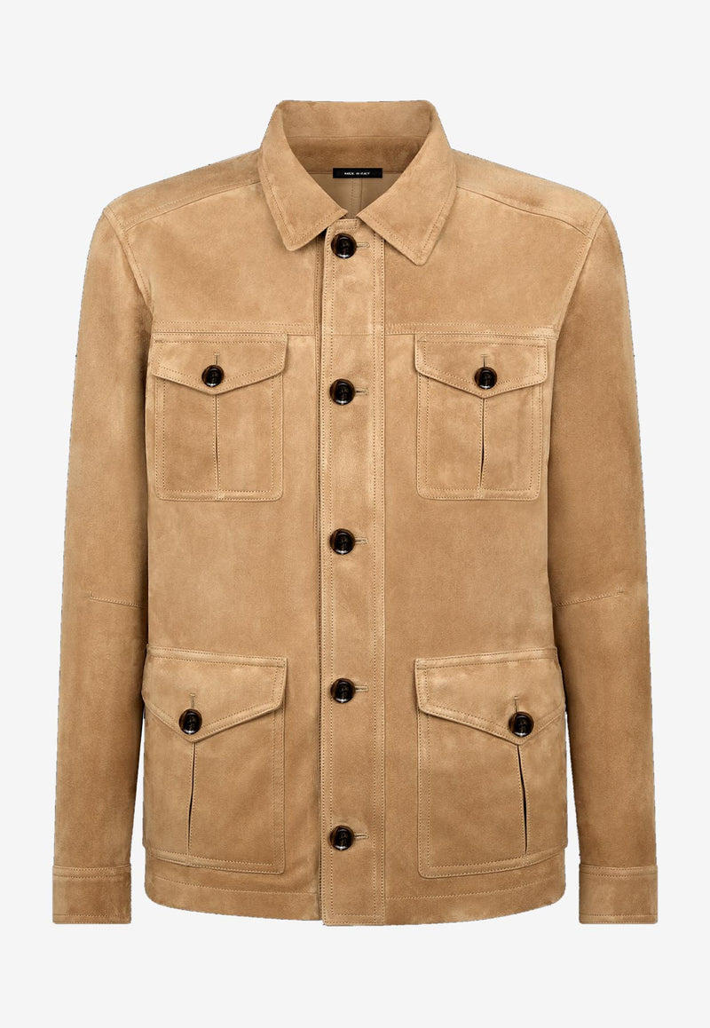 Tom Ford Suede Leather Jacket LJM010-LMS020S25 KB259 Tan