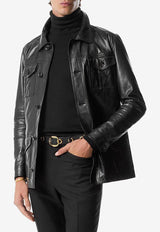 Tom Ford Leather Safari Jacket LJM011-LMN018S25 LB999 Black