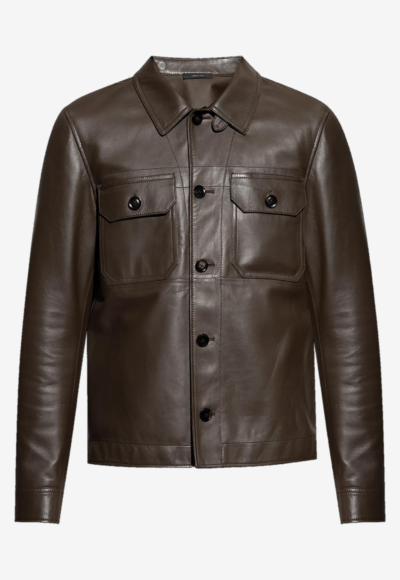 Tom Ford Brown Leather Jacket LJS001-LMN022 KB372