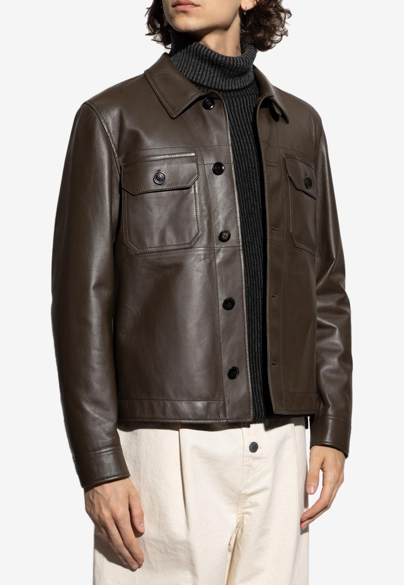 Tom Ford Brown Leather Jacket LJS001-LMN022 KB372