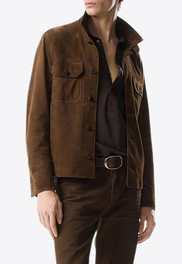 Tom Ford Light Suede Overshirt LJS001-LMS003S23 KB610 Brown