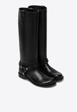 Loewe Campo Biker Leather Knee-High Boots Black LLSC285X03LE/P_LOEW-1100