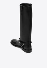 Loewe Campo Biker Leather Knee-High Boots Black LLSC285X03LE/P_LOEW-1100