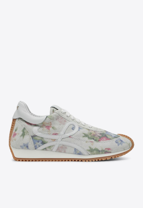 Loewe Flow Runner Floral Suede Sneakers White LLSR282X04SUE/P_LOEW-6071