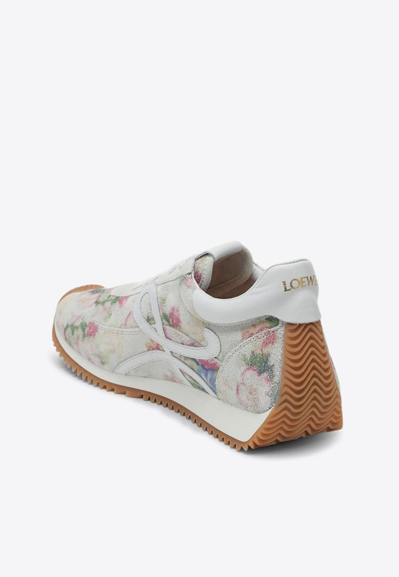 Loewe Flow Runner Floral Suede Sneakers White LLSR282X04SUE/P_LOEW-6071