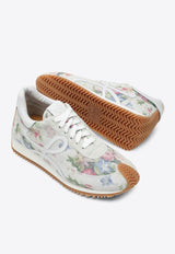 Loewe Flow Runner Floral Suede Sneakers White LLSR282X04SUE/P_LOEW-6071