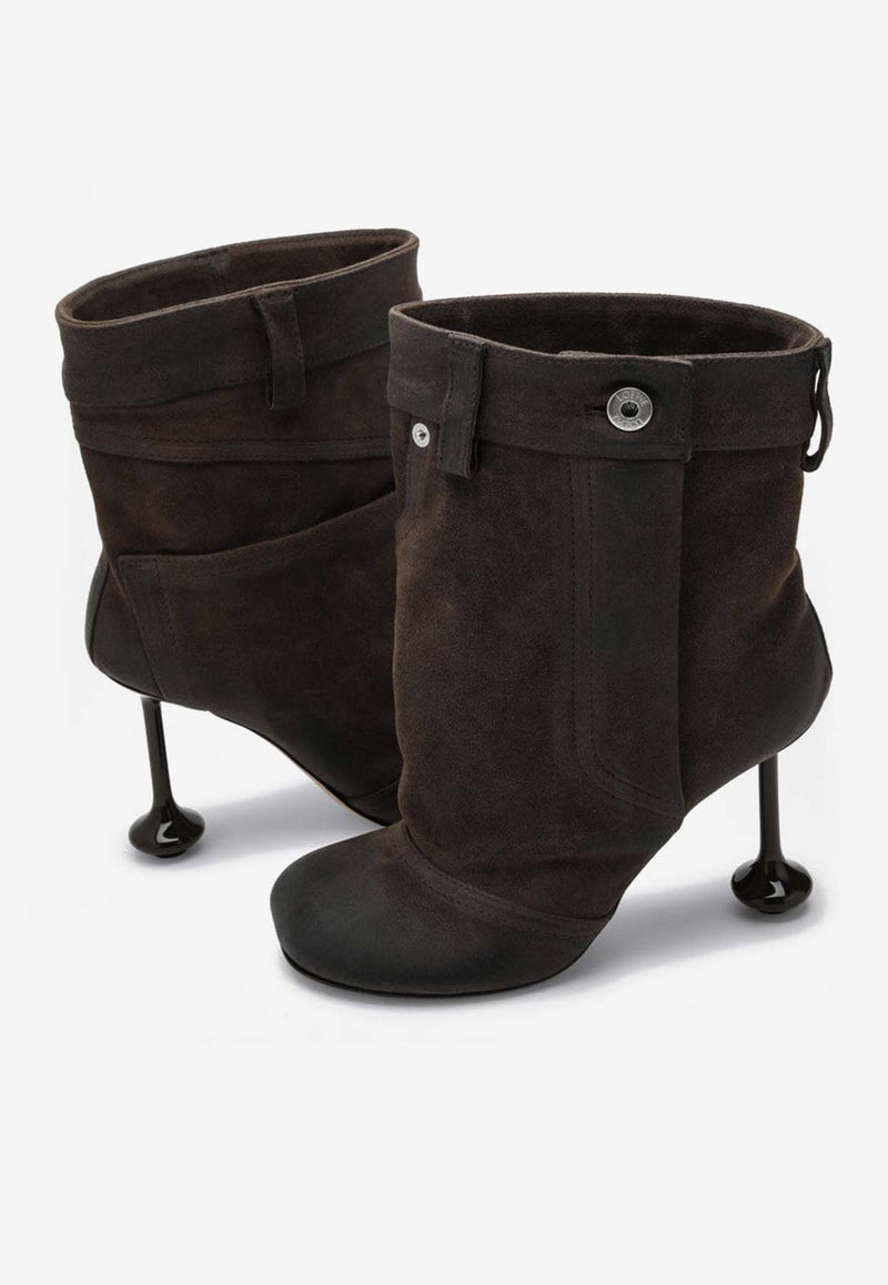 Loewe Toy 90 Suede Ankle Boots Brown LLST285X05LE/P_LOEW-3170