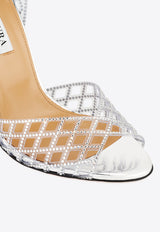 Aquazzura Lumiere 105 Crystal-Embellished Sandals LMEHIGS0-PSY-CCC Silver