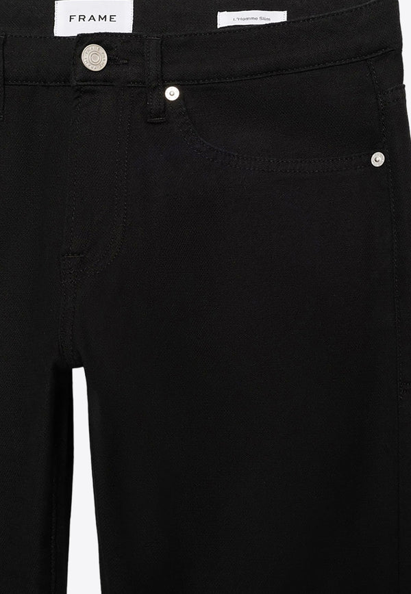 Frame Denim L'Homme Mid-Rise Slim Jeans Black LMH420BLACK