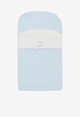 Dolce & Gabbana Kids Baby Boys Embroidered Interlock and Linen Sleeping Bag Light Blue LNJAI7 G7PUP B3033