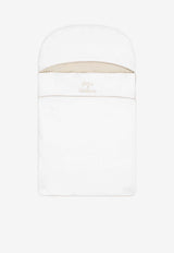 Dolce & Gabbana Kids Baby Boys Embroidered Interlock and Linen Sleeping Bag White LNJAI7 G7PUP W0111