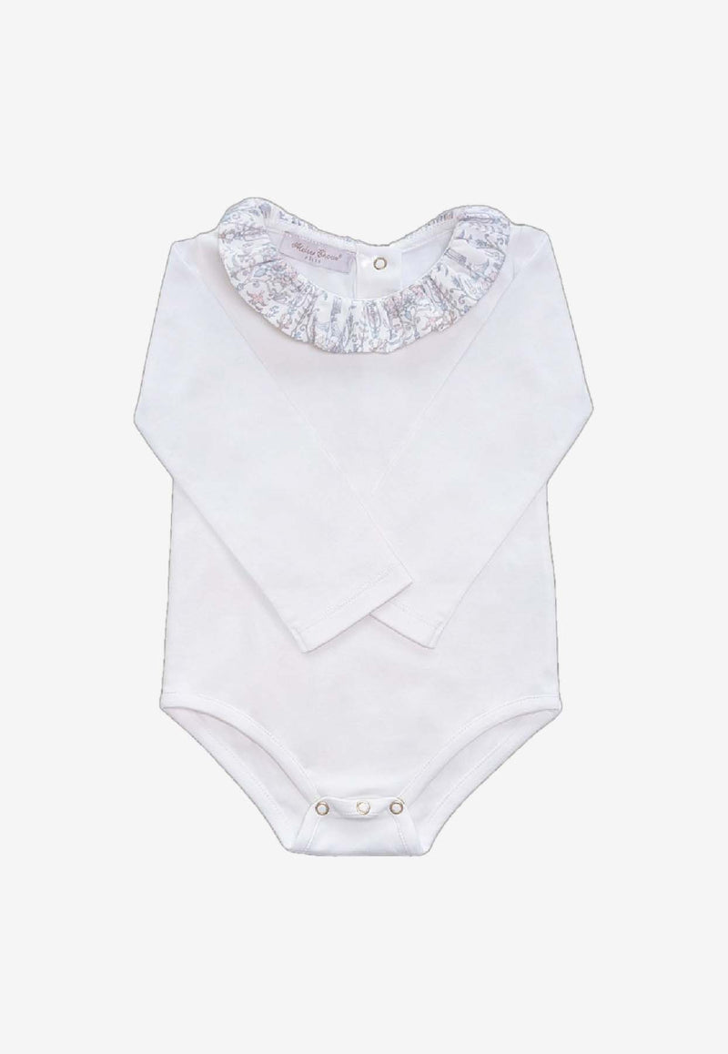 Atelier Choux Baby Girls Juliette Printed Collar Onesie White LO-CN-TDJA_WHITE