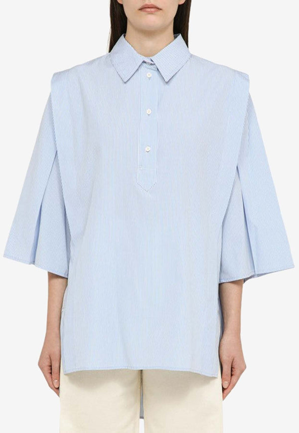 Margaux Lonnberg Lola Striped Short-Sleeved Shirt Light Blue LOLACO/O_LON-BS