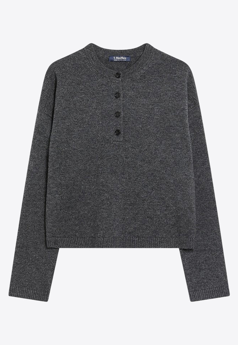 S Max Mara London Sweater in Wool and Cashmere Gray LONDONWO/R_MAXS-011