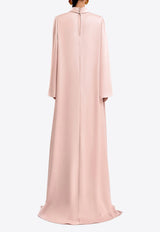 GEMY MAALOUF Layered Calligraphy-Embroidered Kaftan Dress Pink LOOK 11-GMCP26 7877KF_PINK