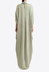 GEMY MAALOUF Beaded Bow Maxi Kaftan Dress Green LOOK 15-GMCP26 7873KF_LIGHT GREE