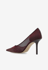 Jimmy Choo Love 85 Dégradé Crystal Mesh Pumps Bordeaux LOVE 85 NYT DEEP MERLOT/DEEP MERLOT