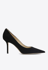 Jimmy Choo Love 85 Suede Leather Pumps Black LOVE85BWJ/S_JIMCH-010003