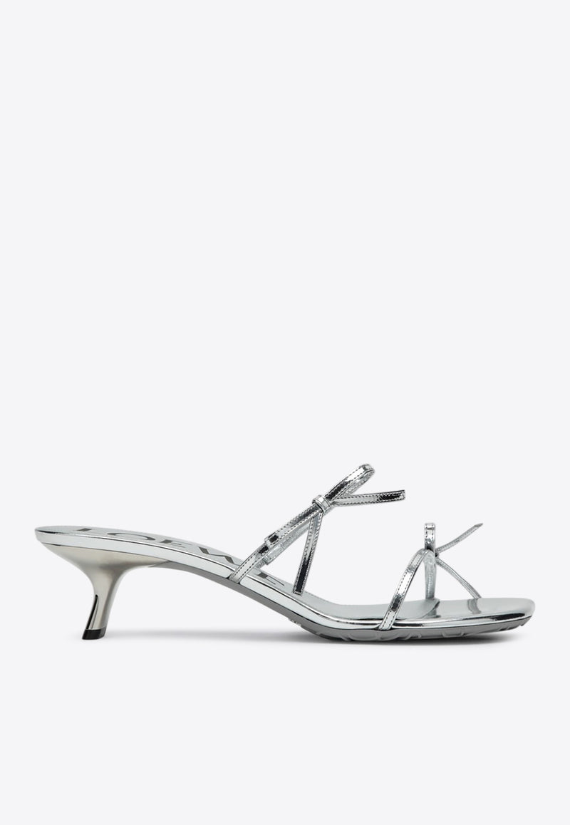Loewe Petal 45 Metallic Leather Sandals Silver LPET465X04LE/Q_LOEW-1160