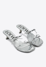 Loewe Petal 45 Metallic Leather Sandals Silver LPET465X04LE/Q_LOEW-1160