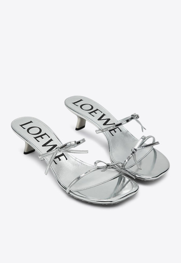 Loewe Petal 45 Metallic Leather Sandals Silver LPET465X04LE/Q_LOEW-1160
