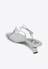 Loewe Petal 45 Metallic Leather Sandals Silver LPET465X04LE/Q_LOEW-1160