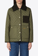 Barbour Embroidered Logo Quilted Jacket Green LQU1747LQU/P_BARBO-OL52