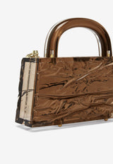 L’AFSHAR Eva Crushed Ice Top Handle Bag Brown LS24-06-013_BROWN
