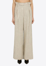 The Mannei Linen-Blend Striped Pants LUDVIKAVI/O_MANNE-BE