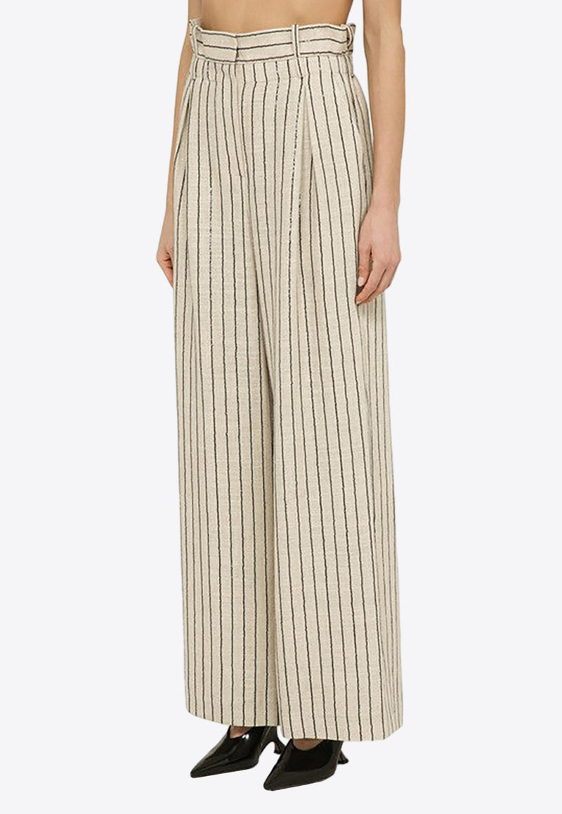 The Mannei Linen-Blend Striped Pants LUDVIKAVI/O_MANNE-BE