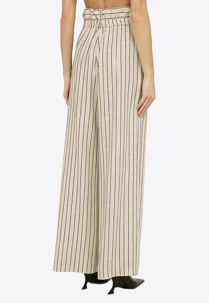 The Mannei Linen-Blend Striped Pants LUDVIKAVI/O_MANNE-BE