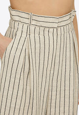 The Mannei Linen-Blend Striped Pants LUDVIKAVI/O_MANNE-BE