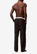 Calvin Klein All-Over Logo Poplin Pajama Pants Black LV00NM2830PCS_BLACK