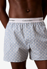 Calvin Klein Printed Poplin Boxer Shorts Light Blue LV00NM28317ZR_BLUE MULTI
