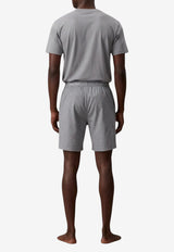 Calvin Klein Logo Print T-shirt and Shorts Pajama Set Gray LV00NM29003IL_GREY