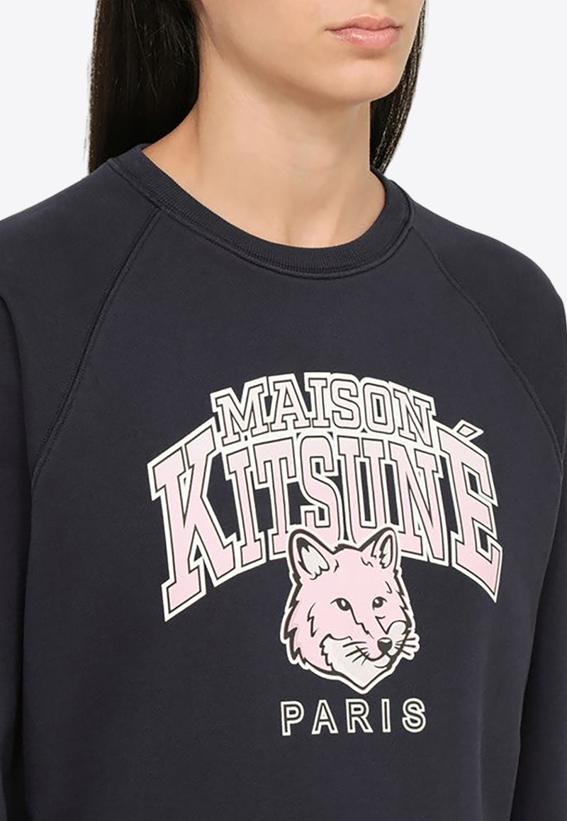 Maison Kitsuné Logo-Printed Pullover Sweatshirt LW00301KM0001/N_KIT-P480