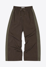 LOW CLASSIC Contrast Banding Track Pants LW243PT06_BRBROWN