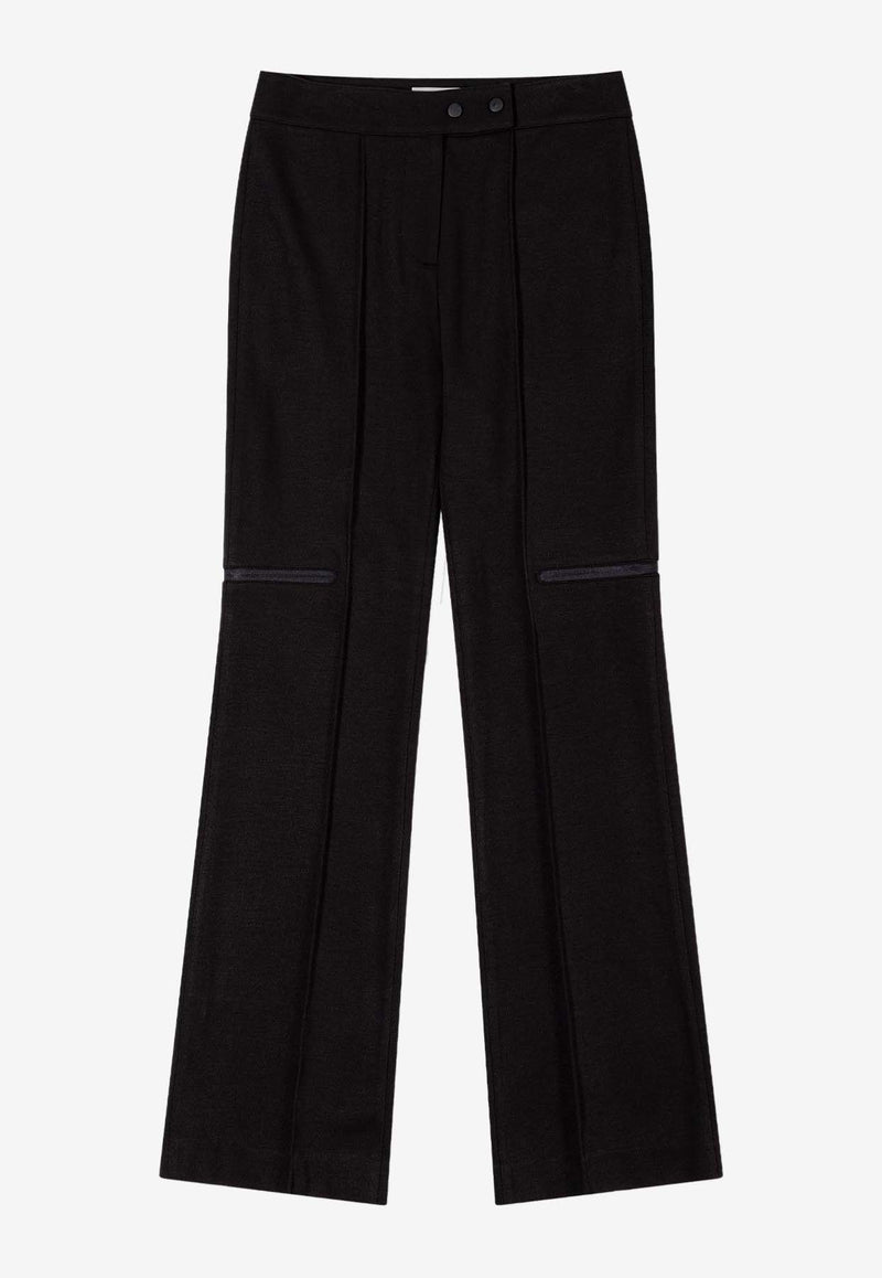 LOW CLASSIC Pin-Tuck Bootcut Zip-Up Pants Black LW243PT10_BKBLACK