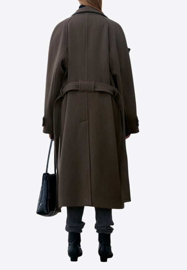 LOW CLASSIC Wool Long Wrap Coat LW244CT10_KHKHAKI