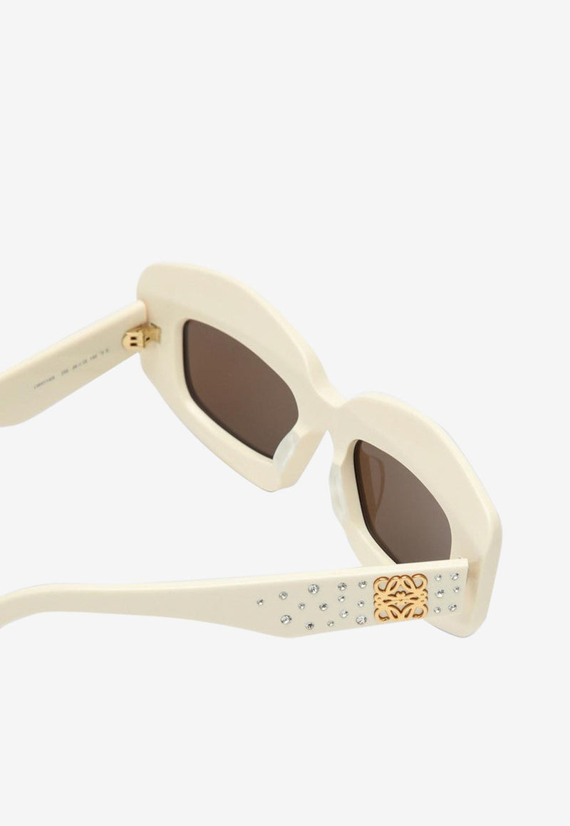 Loewe Anagram Strass Cat-Eye Sunglasses Brown LW4114ISPVC/Q_LOEW-4925E