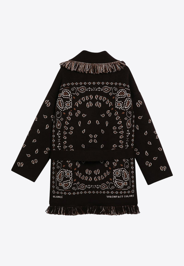 Alanui Paisley Jacquard Belted Cardigan Brown LWHB064E24KNI002/P_ALANU-6E61