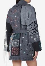 Alanui Midnight in Manhattan Embroidered Cardigan Gray LWHB064E25KNI007/R_ALANU-0784