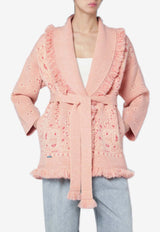 Alanui Paisley Fringed Cardigan Pink LWHB064R26KNI029/S_ALANU-3C84
