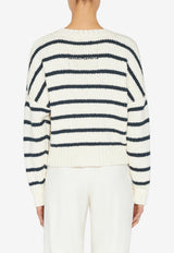 Frame Denim Knitted Stripe Oversized Sweater White LWSW1816WHITE MULTI