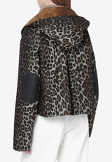 Barbour X GANNI Leopard Print Zip-Up Jacket Brown LWX1529LWX/S_BARBO-BK11