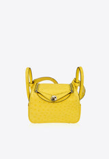 Mini Lindy 20 in Jaune Citron Ostrich Boreal with Gold Hardware