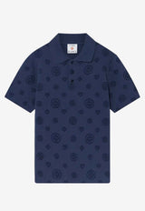 Casablanca Monogram Jacquard Polo T-shirt Navy M-SP26-JTP-467-01_NAVY